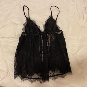 elegant black cami slip top from victoria’s secret. bnwt!!